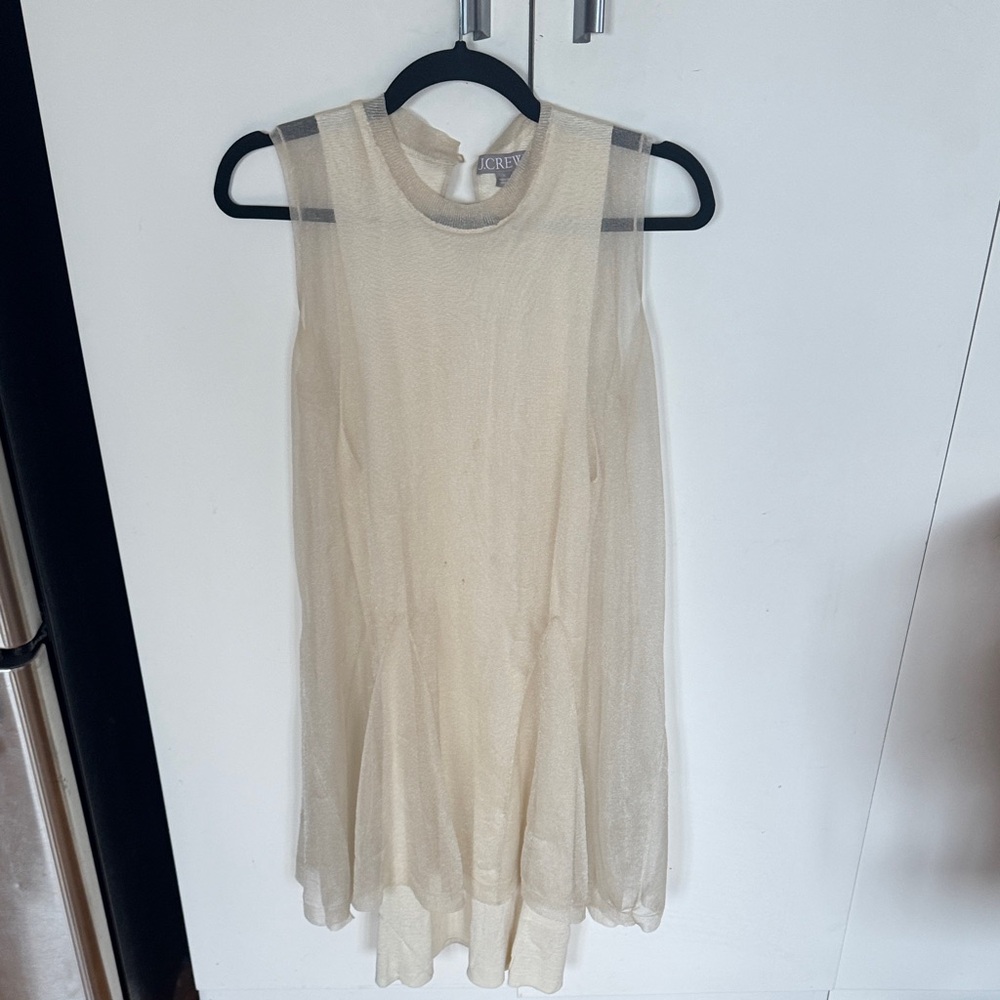 J. Crew Elegant Cream Tunic Top